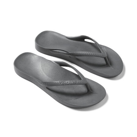 Archies Arch Support Flip Flops Charcoal 06